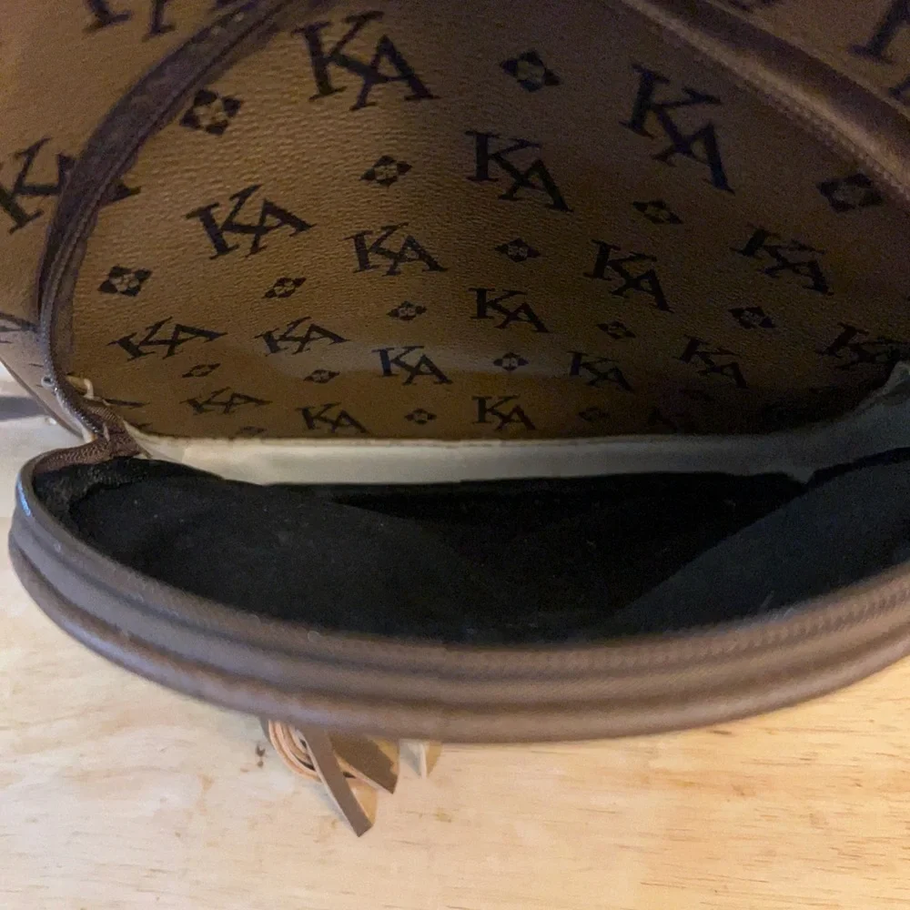 KA Monogram Backpack in Tan 100% polyurethane